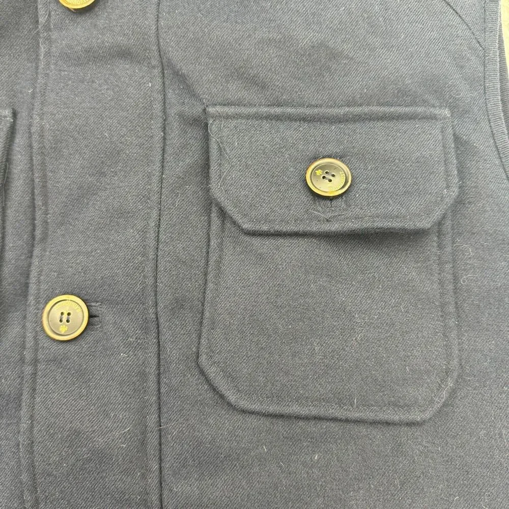 Rainforest Vest Mens L Navy Down Quilted Lined Membrane System Button Full Zip - Picture 4 of 11